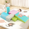 6 Pieces Foam Climbing Blocks Indoor Climb and Crawl Activity Playset with Rectangles-Green