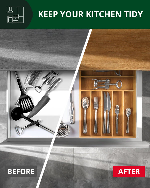 Basic Silverware Drawer Organizer, Natural