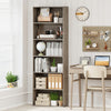6-Tier Bookcase with 6 Open Shelves and Anti-Toppling Kits-Gray