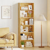 6-Tier Bookcase with 6 Open Shelves and Anti-Toppling Kits-Wood