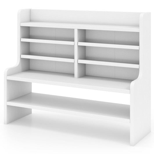 6-Tier Compact Storage Rack with 4 Removable Shelves for Small Spaces Home Office-White