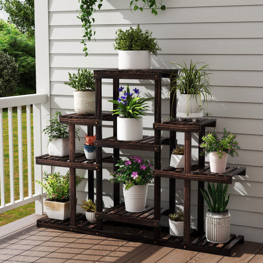 6-Tier Flower Wood Stand Plant Display Rack Storage Shelf