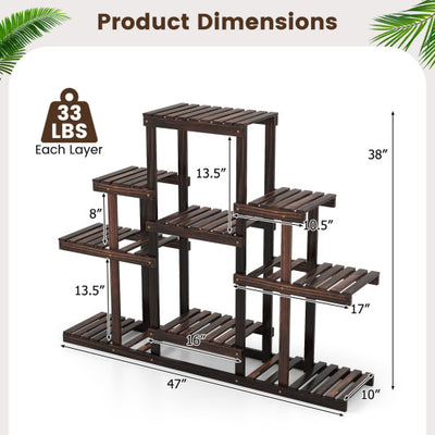 6-Tier Flower Wood Stand Plant Display Rack Storage Shelf