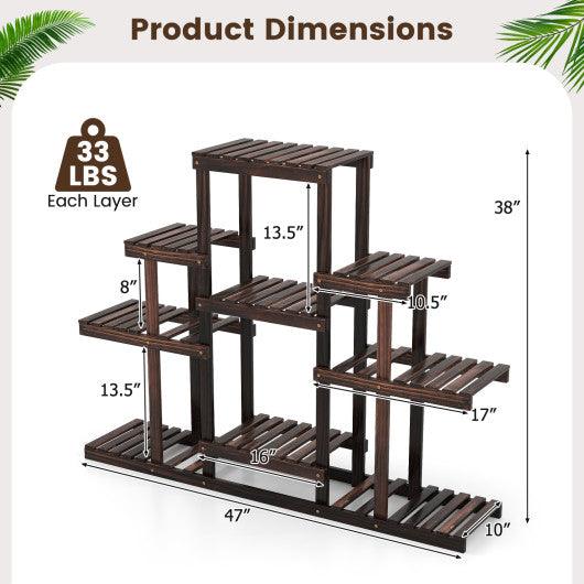 6-Tier Flower Wood Stand Plant Display Rack Storage Shelf