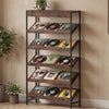 6-Tier Tall Freestanding Bookshelf with Angled Shelves for Home Office-Rustic Brown