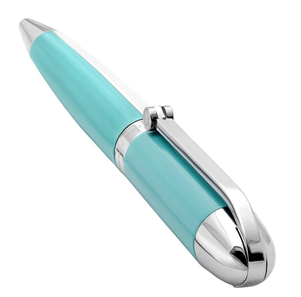 Visionary® Brass & Aluminum Enameled Ballpoint Pen - Sky Blue / White - Gifts for You 'n Me