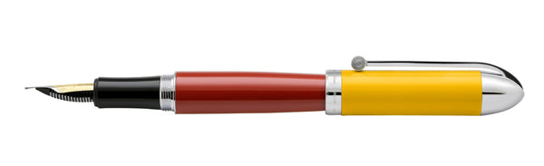 Visionary® Brass & Aluminum Enameled Fountain Pen (Medium Nib) - Aspen Gold / Red - Gifts for You 'n Me