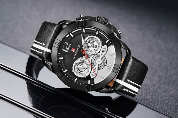 Waterproof  Quartz  Man Leather Sport Wrist Watch  Luxury Unique Design Perfect Gift