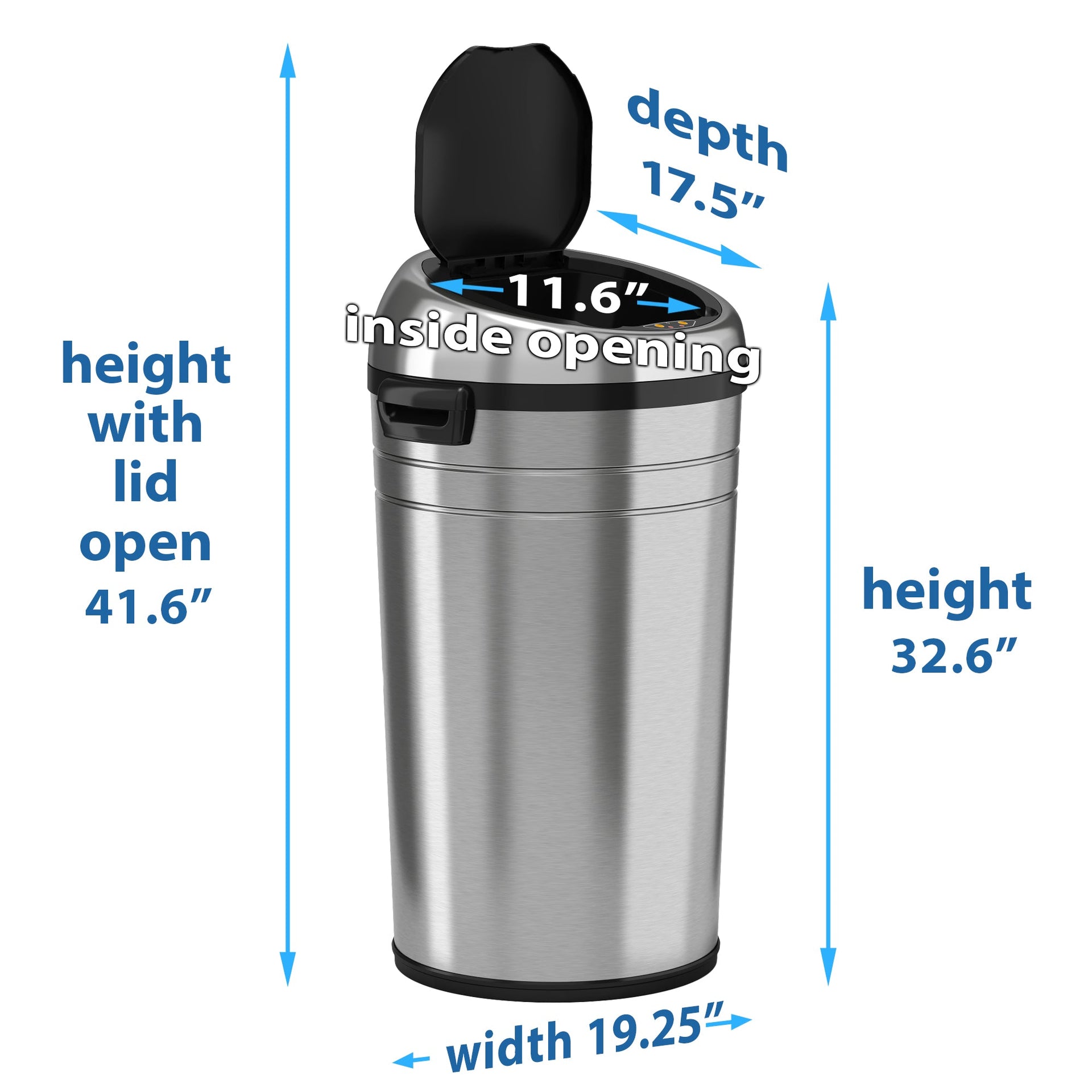 23 Gallon / 87 Liter Self-Contained Electric-Motor Sensor Kitchen Trash Can with Wheels and AbsorbX