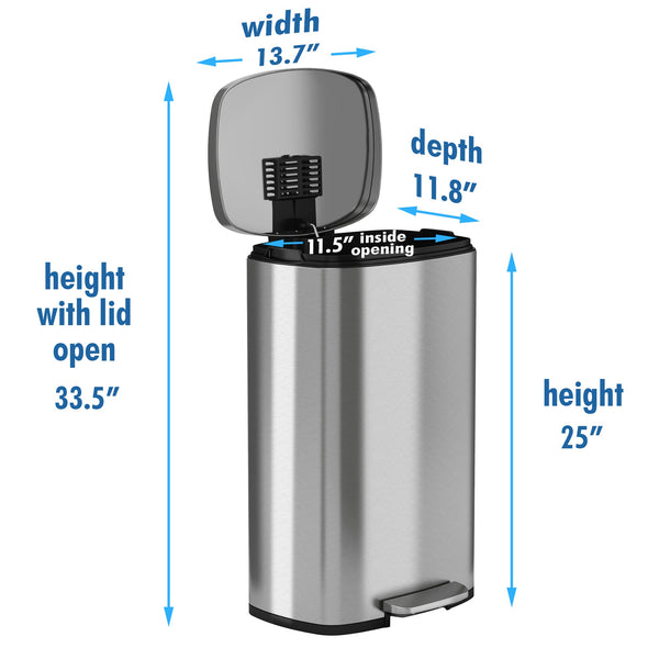 8 Gallon / 30 Liter SoftStep Step Pedal Trash Can