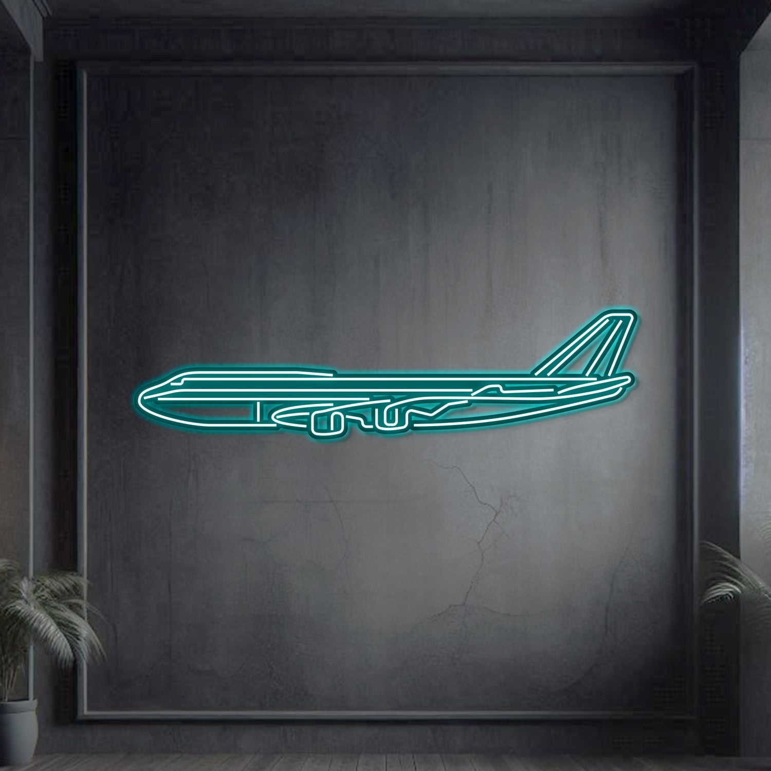 747-800 Metal Neon Aircraft Wall Art - NCN0004