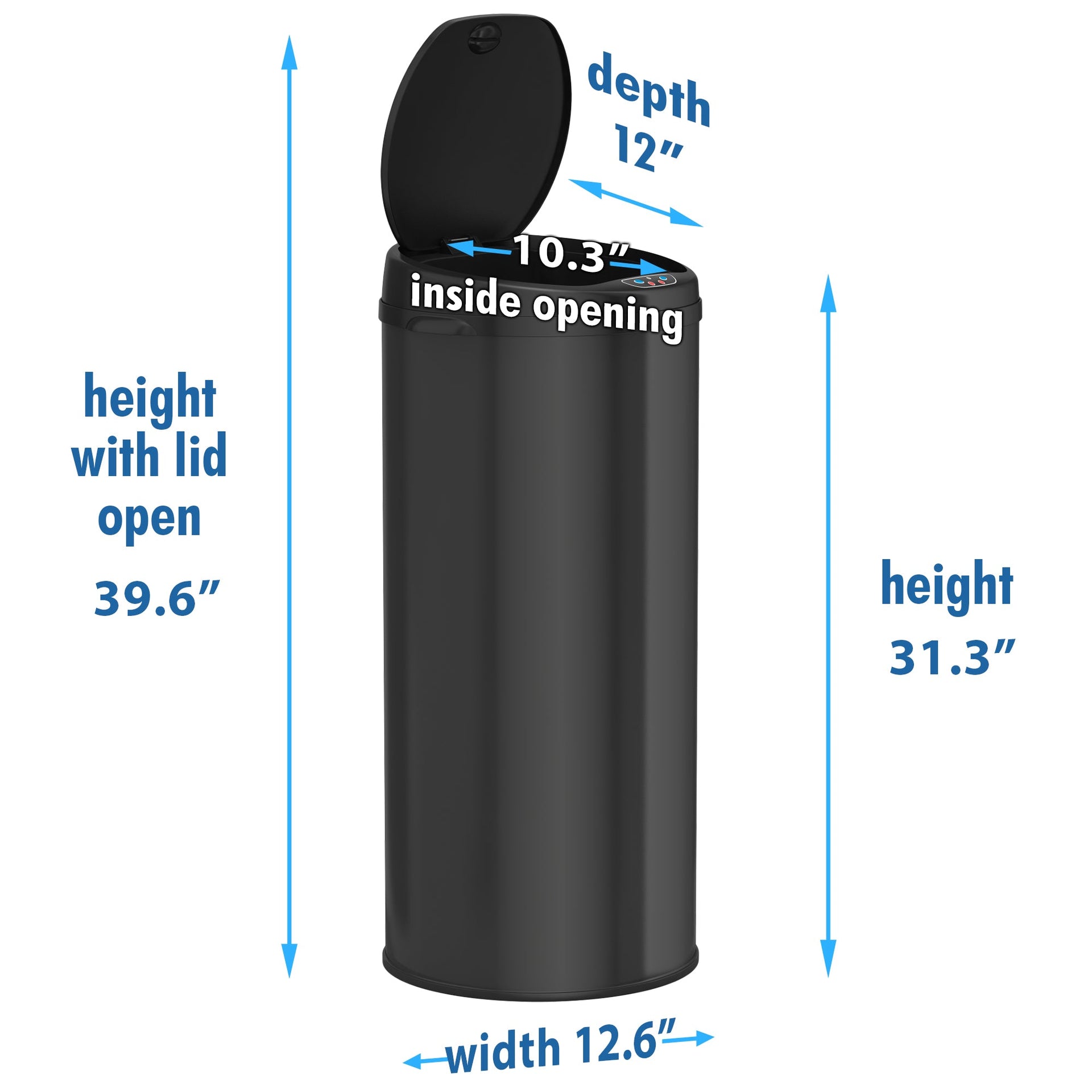 13 Gallon  Black Sensor Trash Can