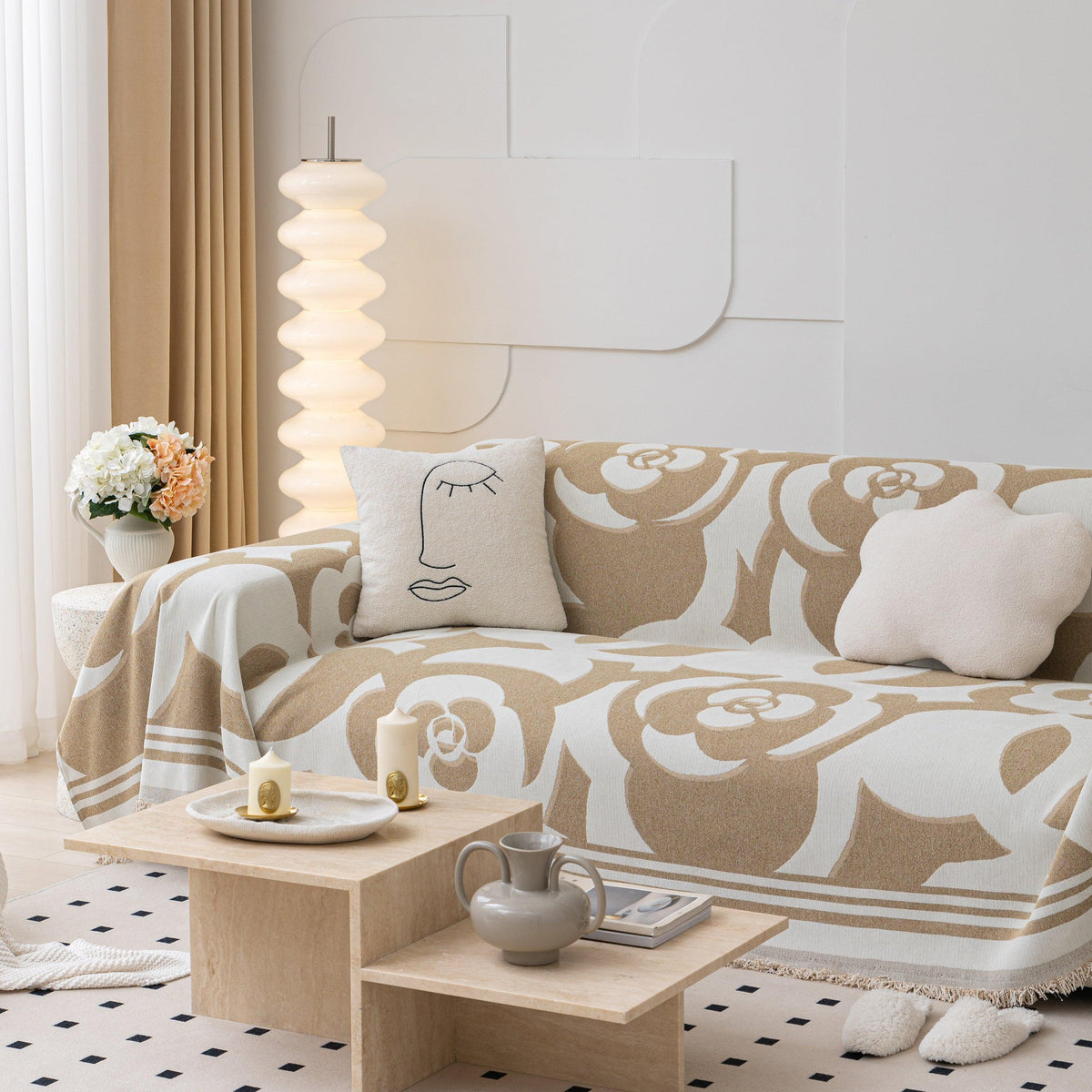 Chenille Sofa Cover Blanket, Couch Cover Blanket Throws for Couches Living Room Furniture Throw Covers