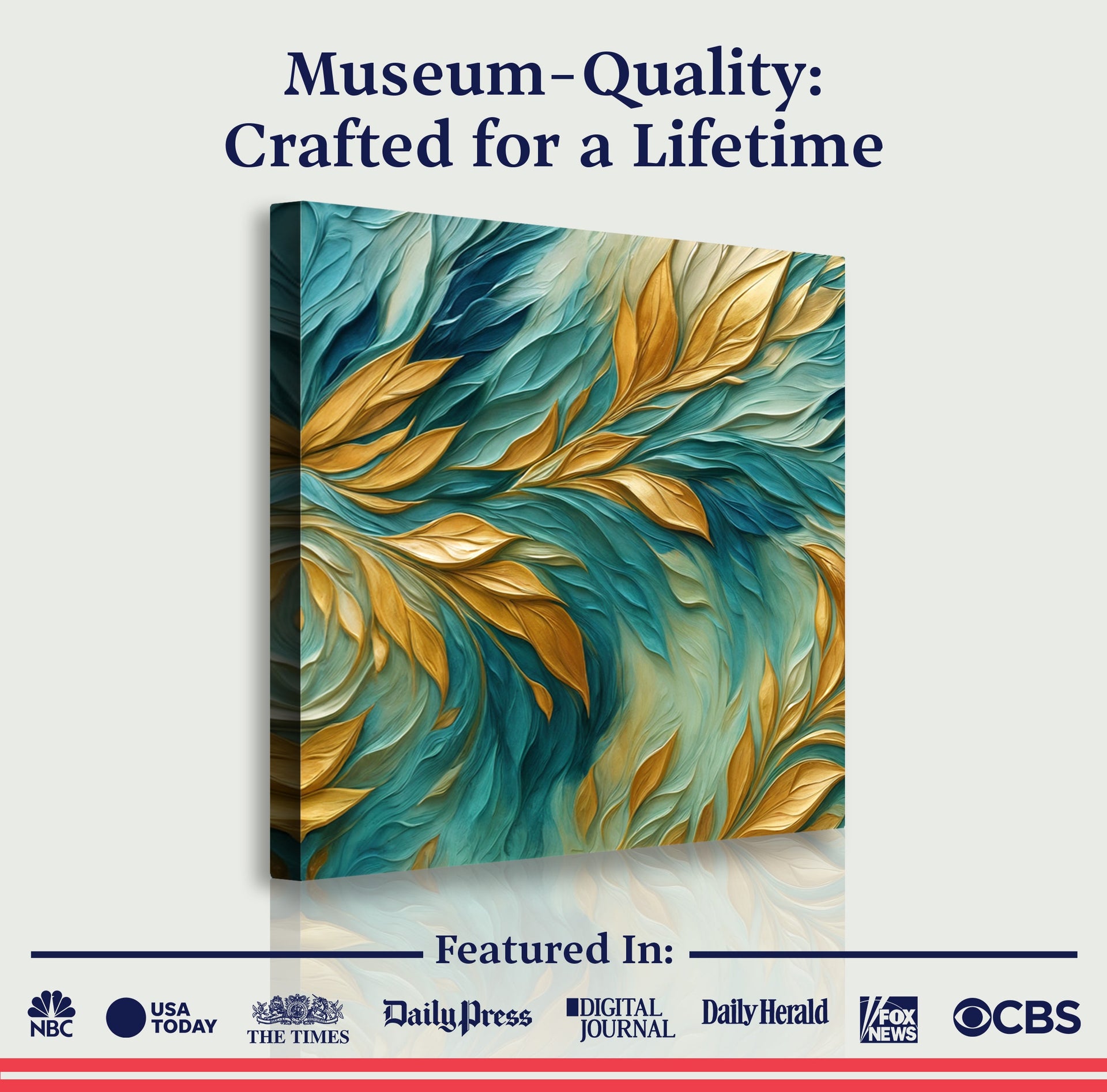 Abstract Gold And Blue Frosty Wall Art Tailored Canvases