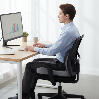 Memory Foam Seat Cushion with Lumbar Support for Office Chair