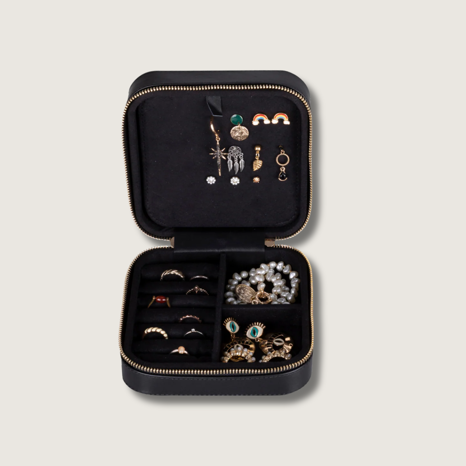 Luxury Travel Jewelry Box – Black - Palermo