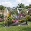 6 x 3 x 1 FT Galvanized Raised Garden Bed with Greenhouse Cover-Black