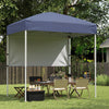 6 x 4 FT Pop-Up Canopy Tent with 1 Half Sidewall Easy Setup Folding Outdoor Sun Shelter-Gray