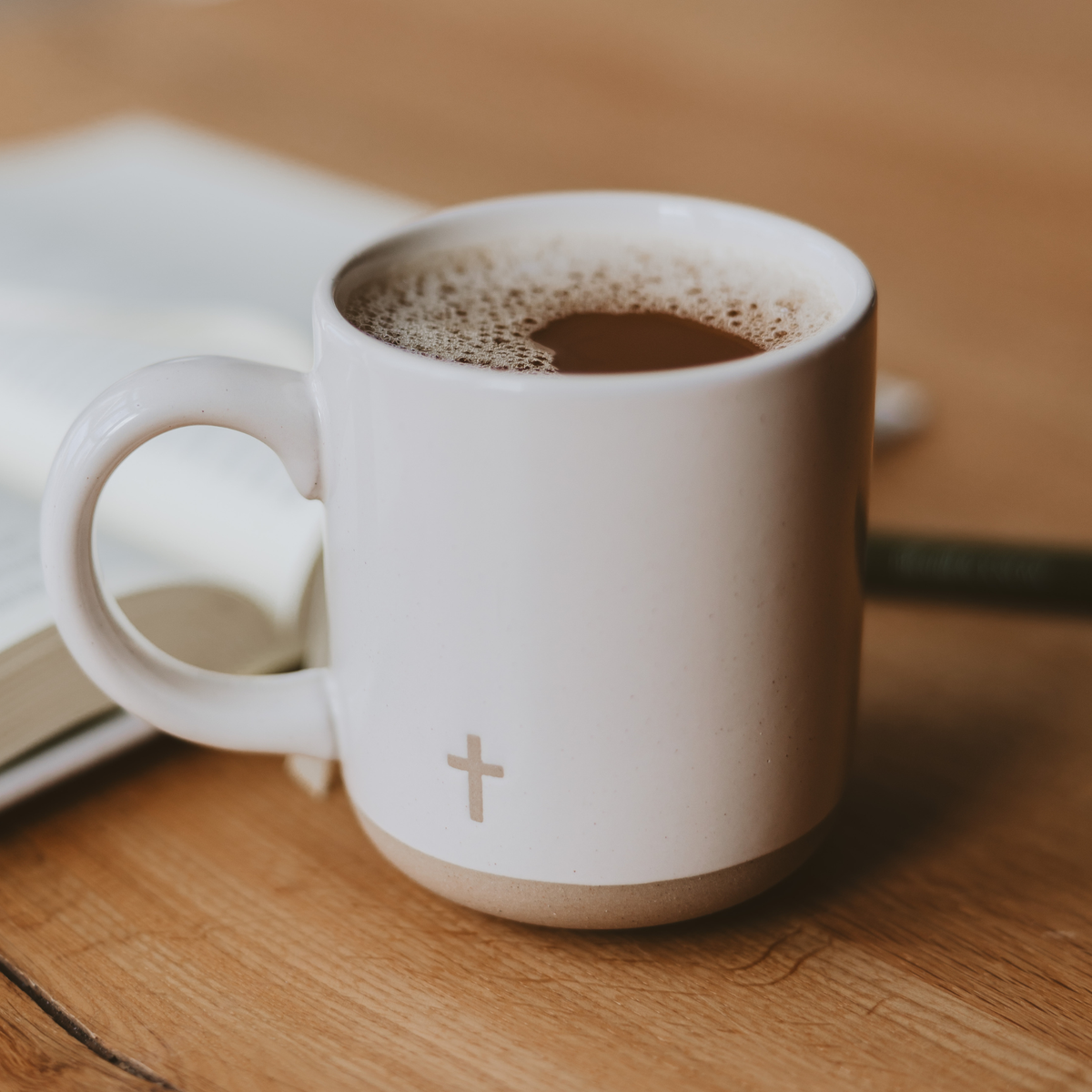 Cross Stoneware Coffee Mug - Home Decor & Gifts