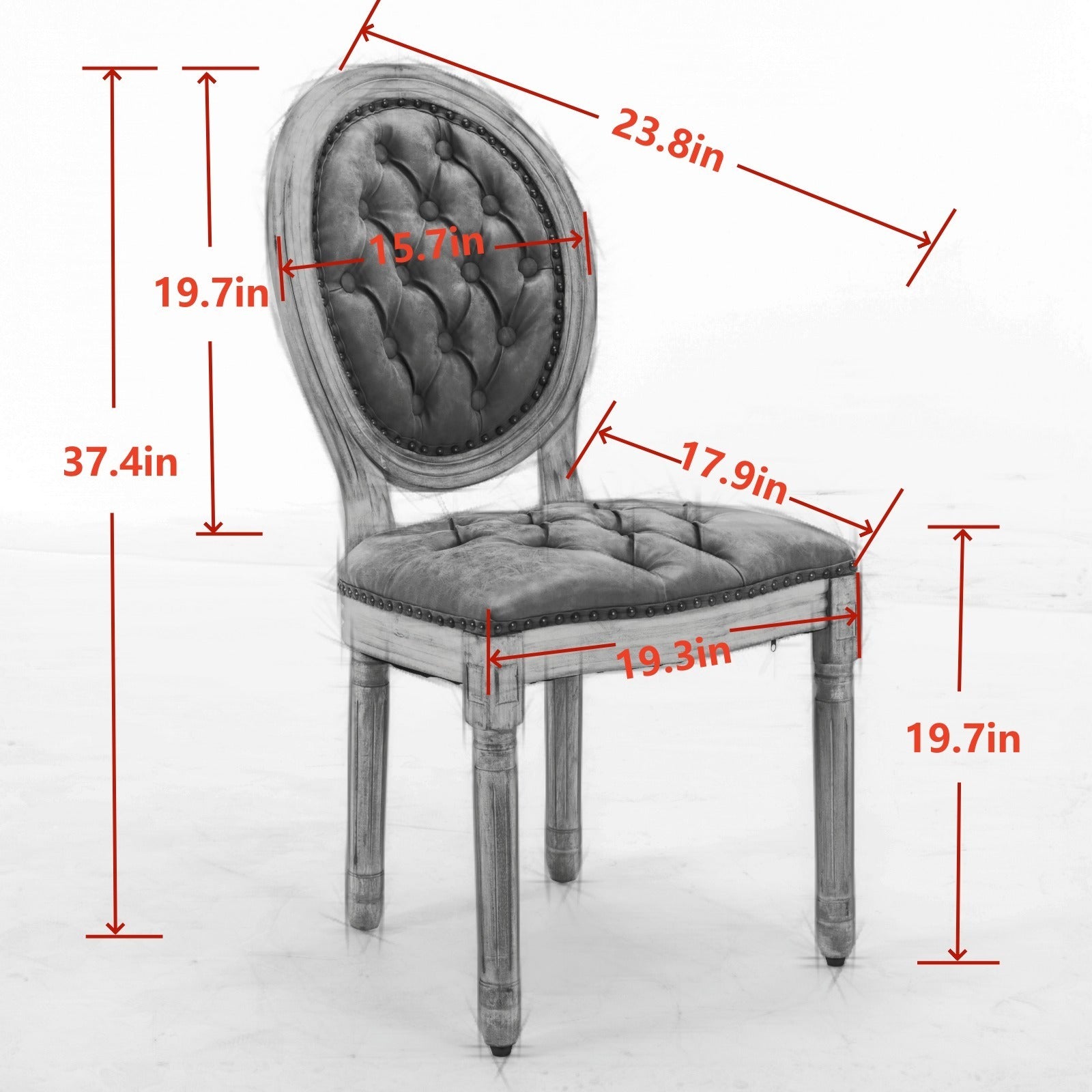 Set of 2 French Style Solid Wood Antique Dining Chairs BLAKHOM