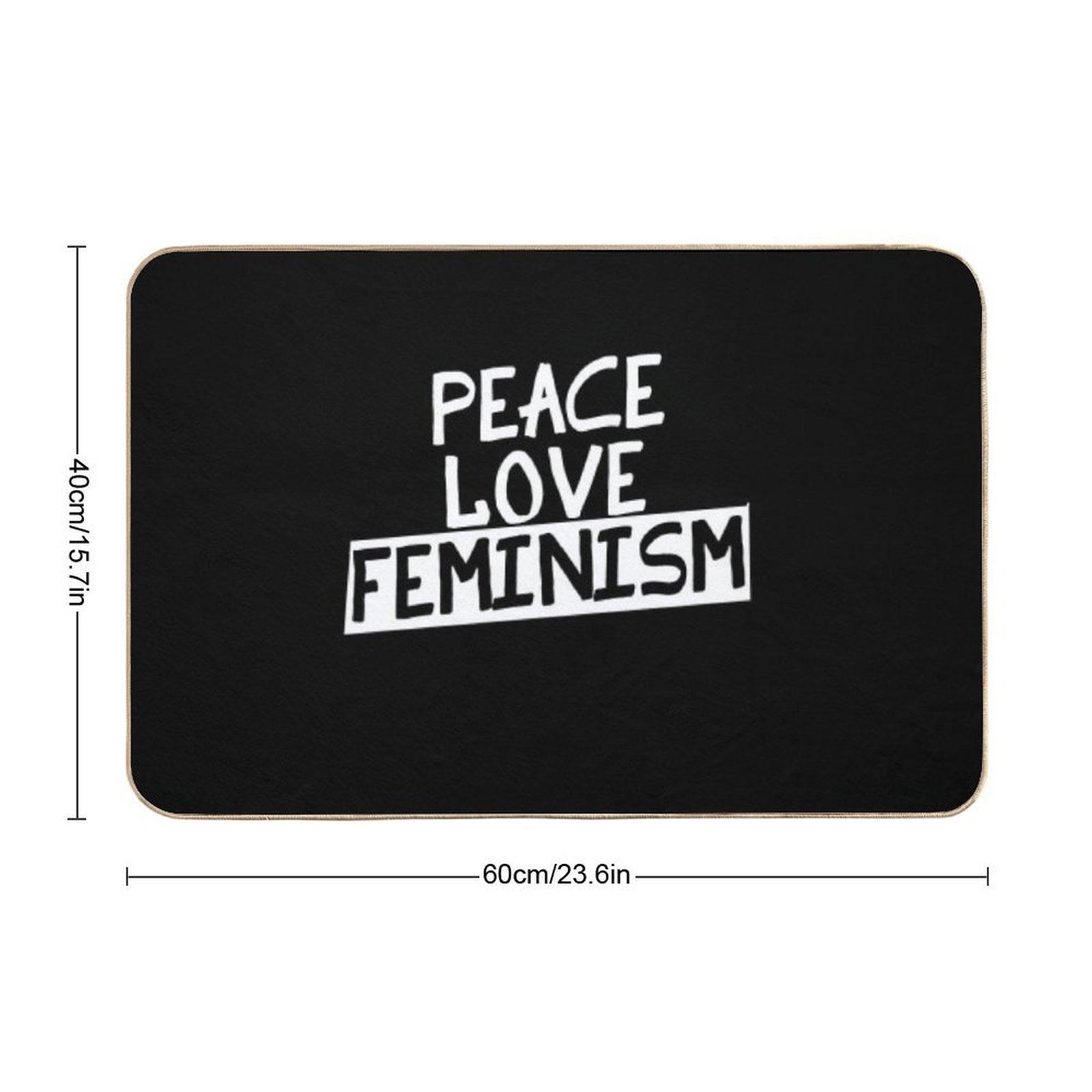 Peace Love Feminism Bath Mat