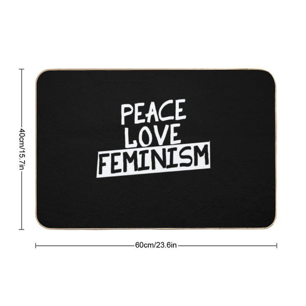 Peace Love Feminism Bath Mat