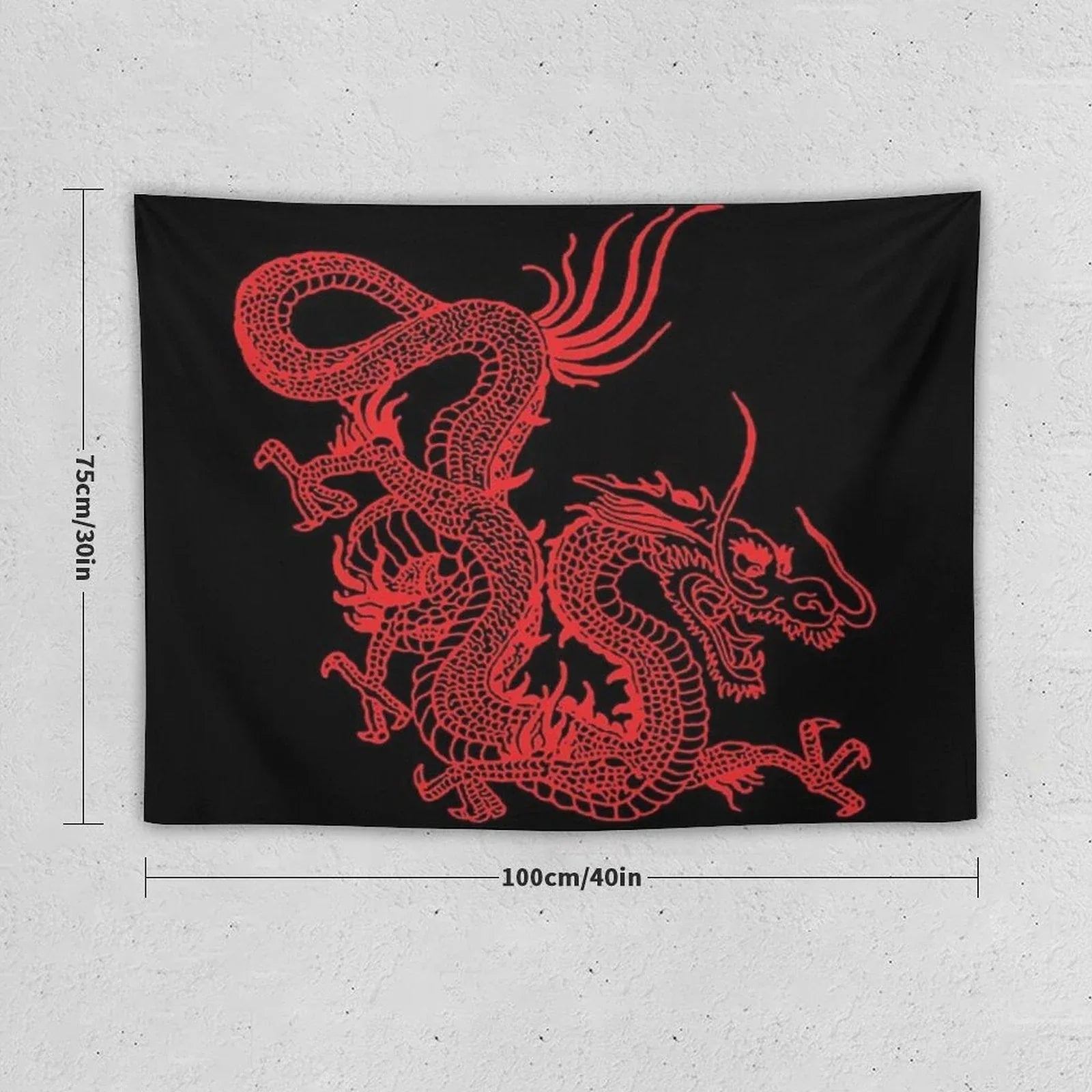 Red Chinese Dragon Tapestry