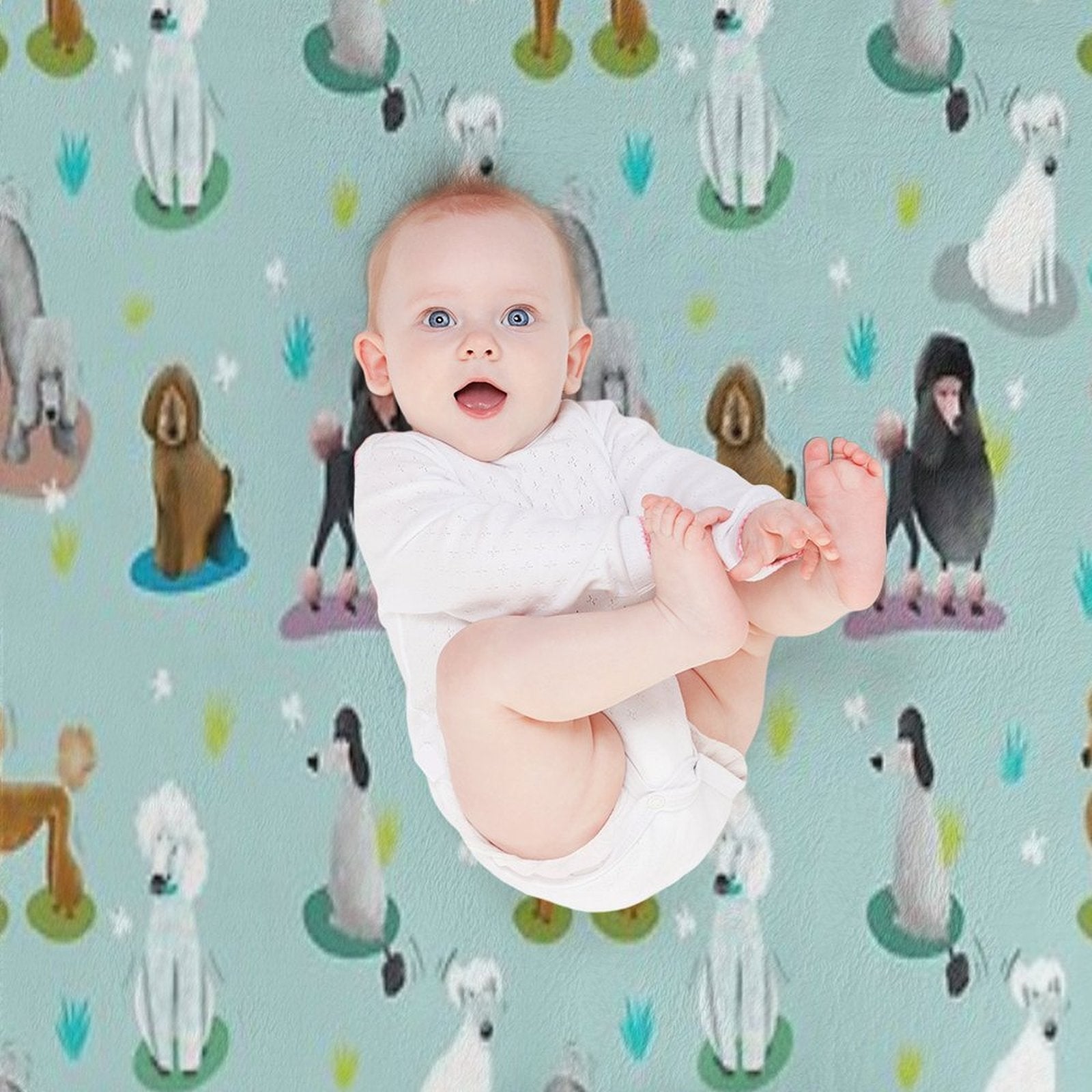 Retro Exit Poodles Premium Throw Blanket