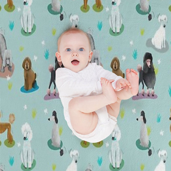 Retro Exit Poodles Premium Throw Blanket