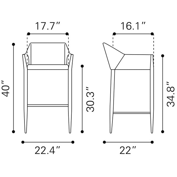 Andover Barstool Slate Gray