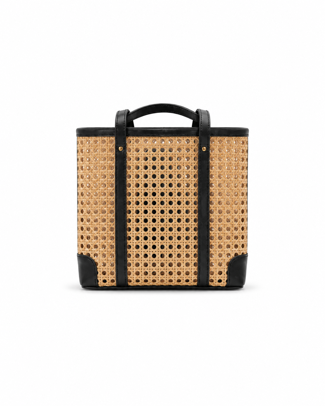 Dian Leather and Rattan Tote Bag