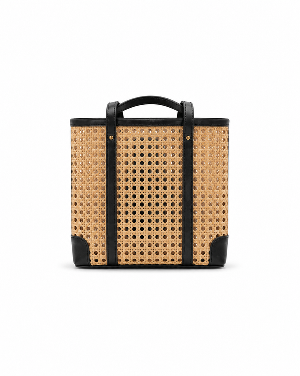 Dian Leather and Rattan Tote Bag