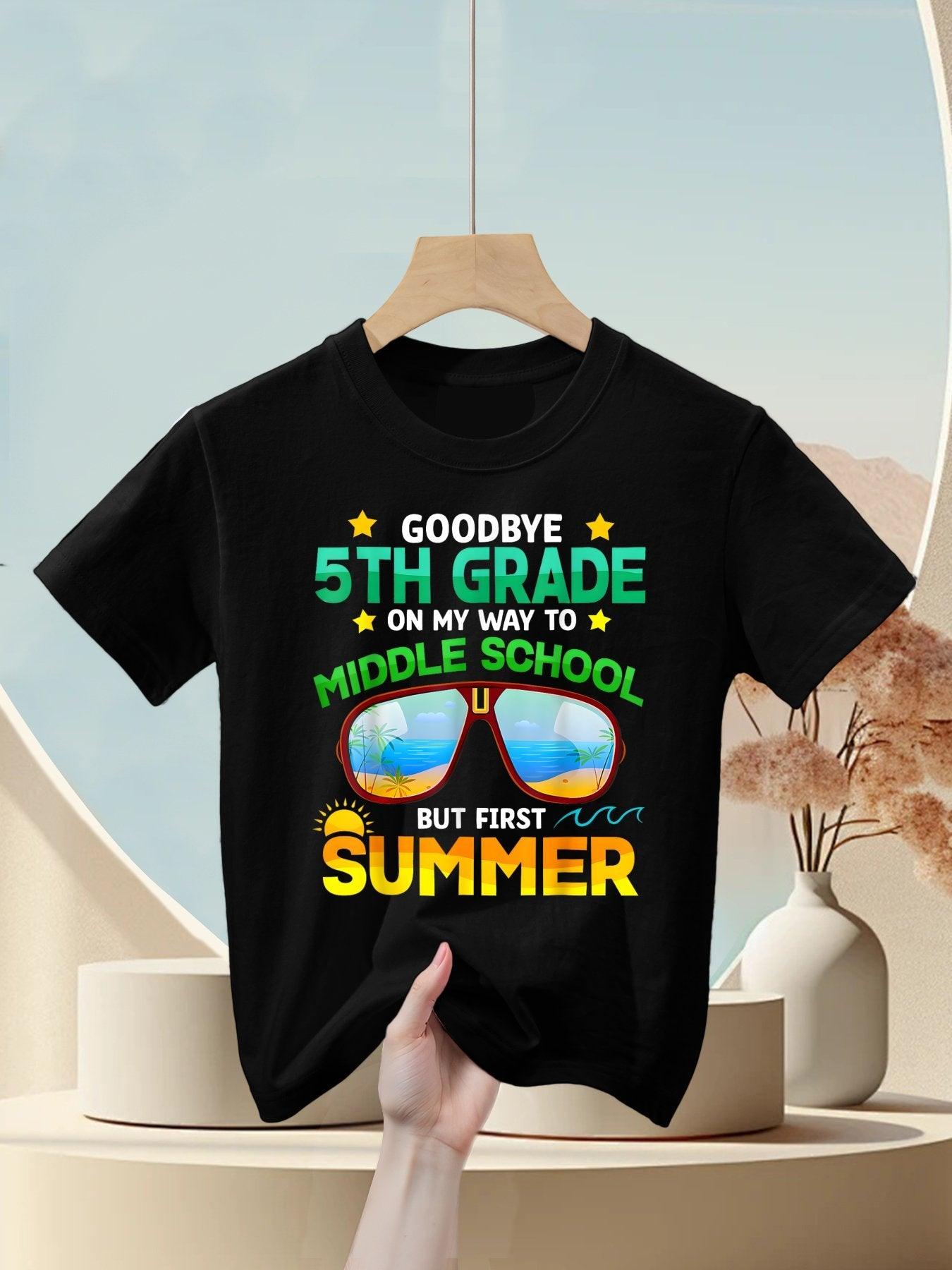 5th Grade Way To Middle School Grade First Summer Graduation Kids T-Shirt