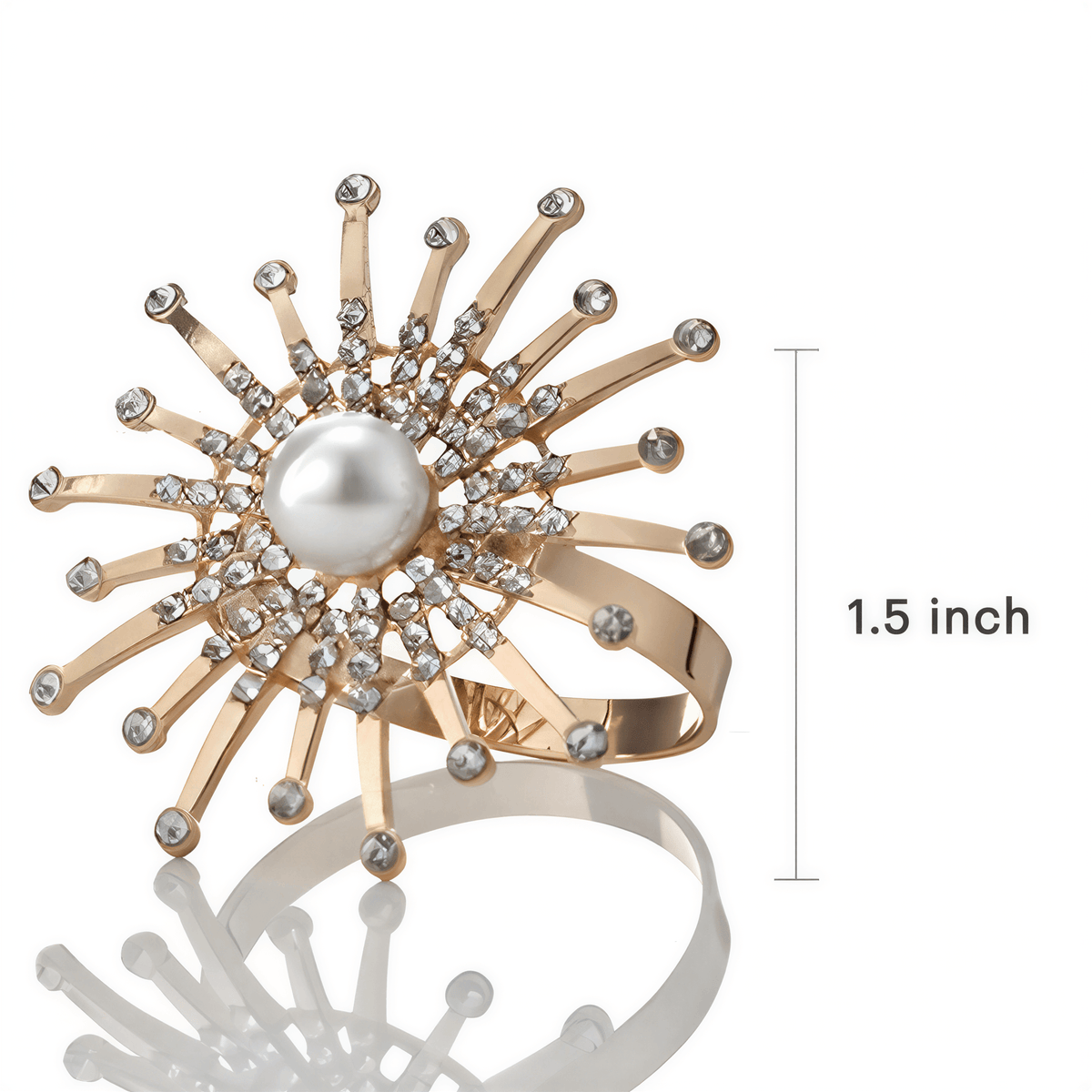 Gold Floral Napkin Rings – Golden Blossom