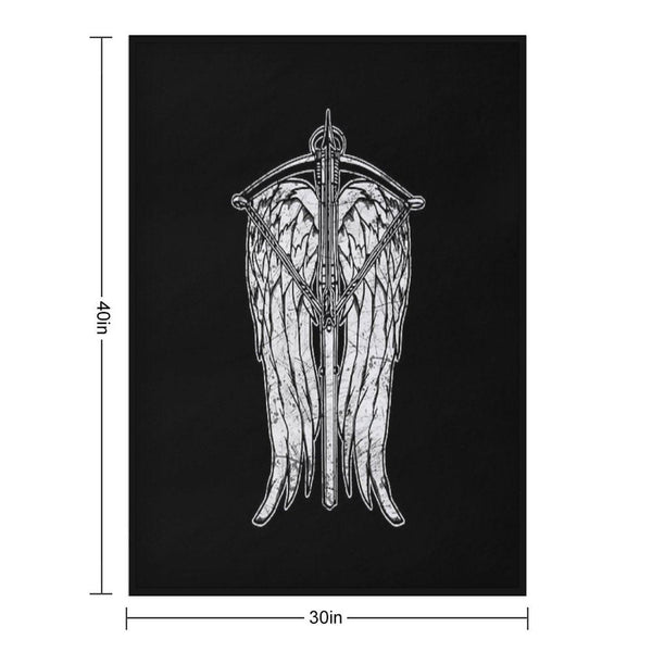 Angel Wings And Crossbow (Dirty) Throw Blanket