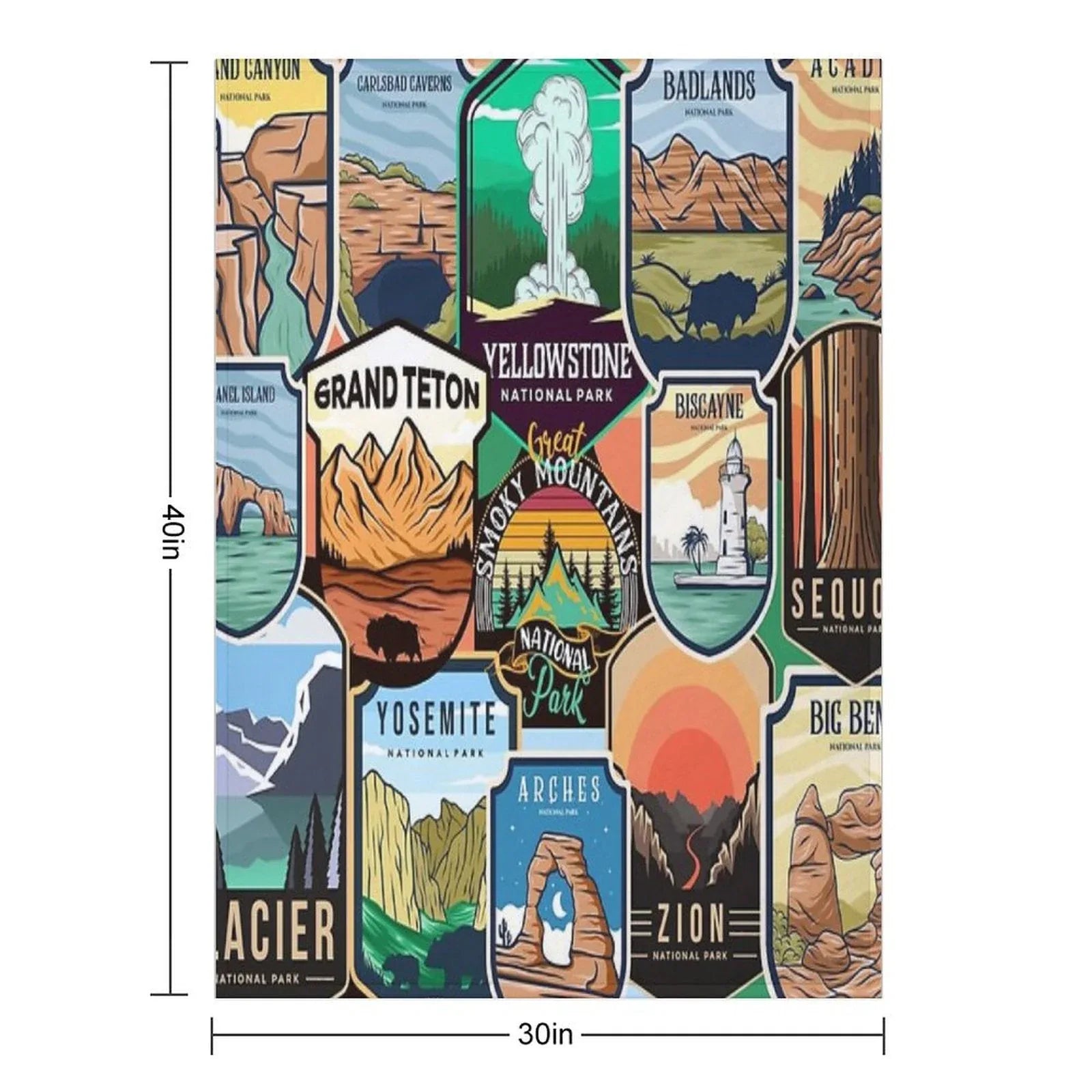 National Parks Logo Design Throw Blanket