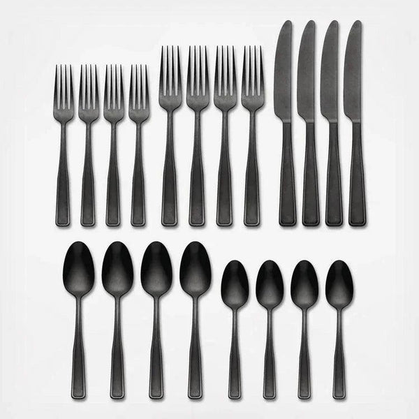Reid Vintage Black 20 Piece Flatware Set Service for 4 by Oneida - Gifts for You 'n Me