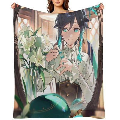 Genshin Impact - Venti Official Birthday Artwork 2024 Velvety-soft Throw Blanket