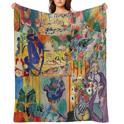 Matisse Collage Multi-functional Throw Blanket
