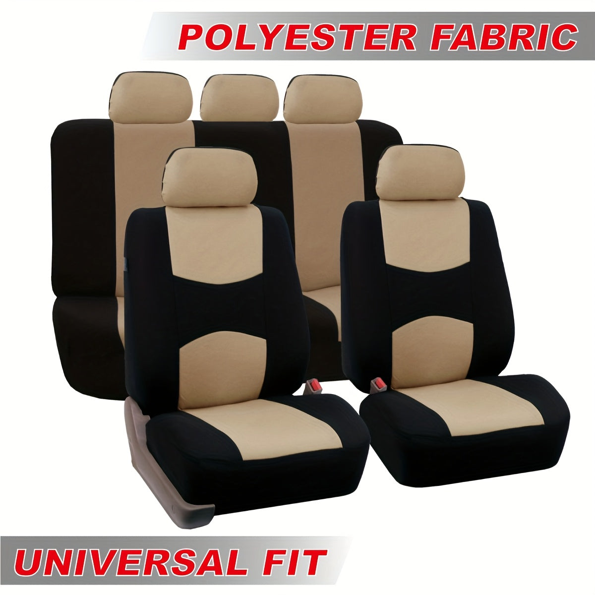 Polyester Universal Fit Car Seat Cover Full Set for 5 Seats Cars DSers Fulfillment
