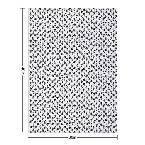Forget Me Nots - Black on White Multi-functional Throw Blanket