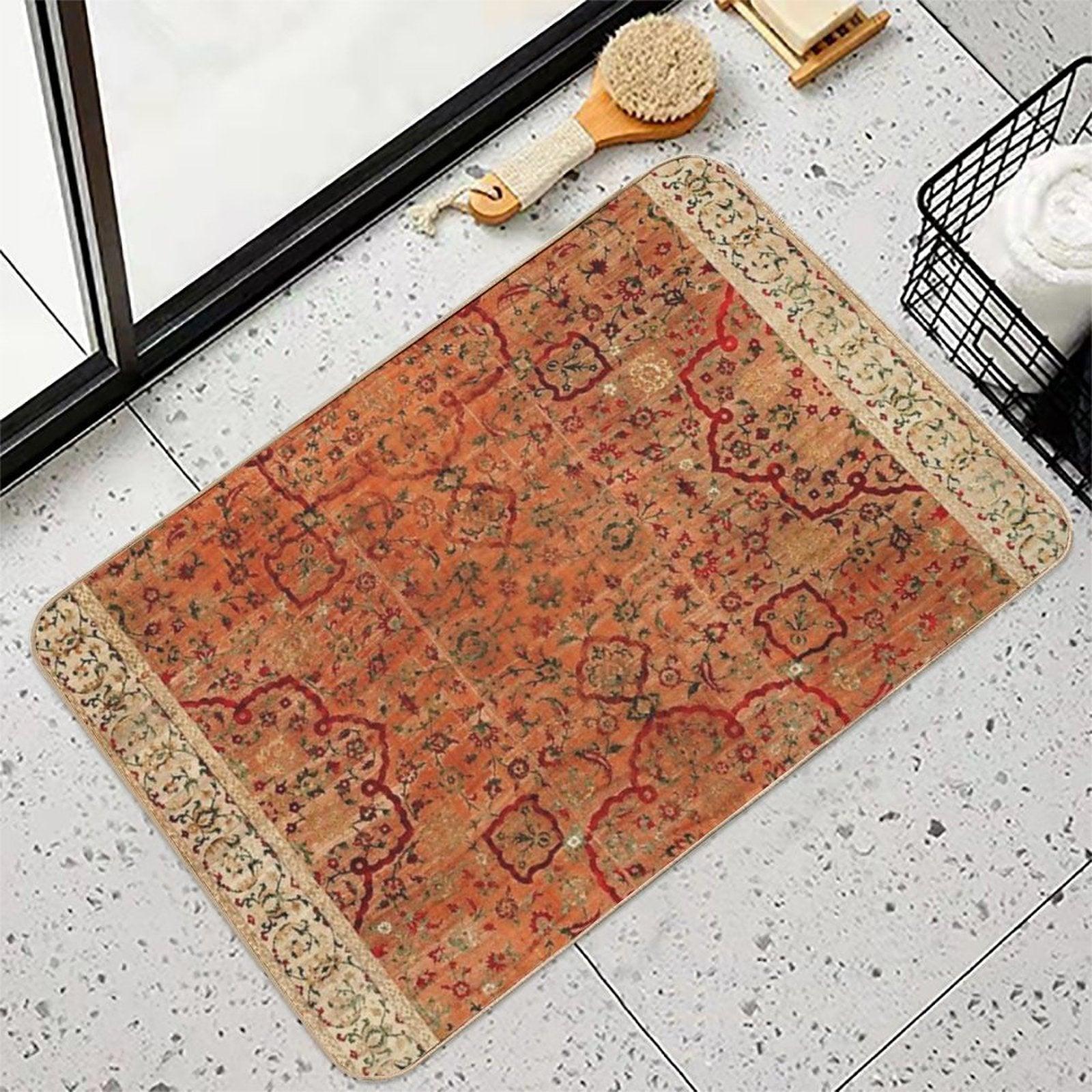 17th Century Velvet And Silk Carpet Print Bath Mat