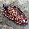 Hand-Tooled Leather Knife Holder – Fits 4
