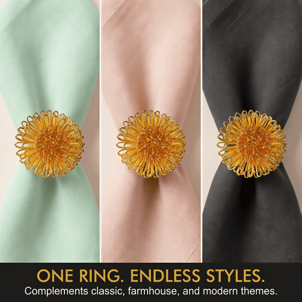 Gold Floral Napkin Rings – Floral Grace