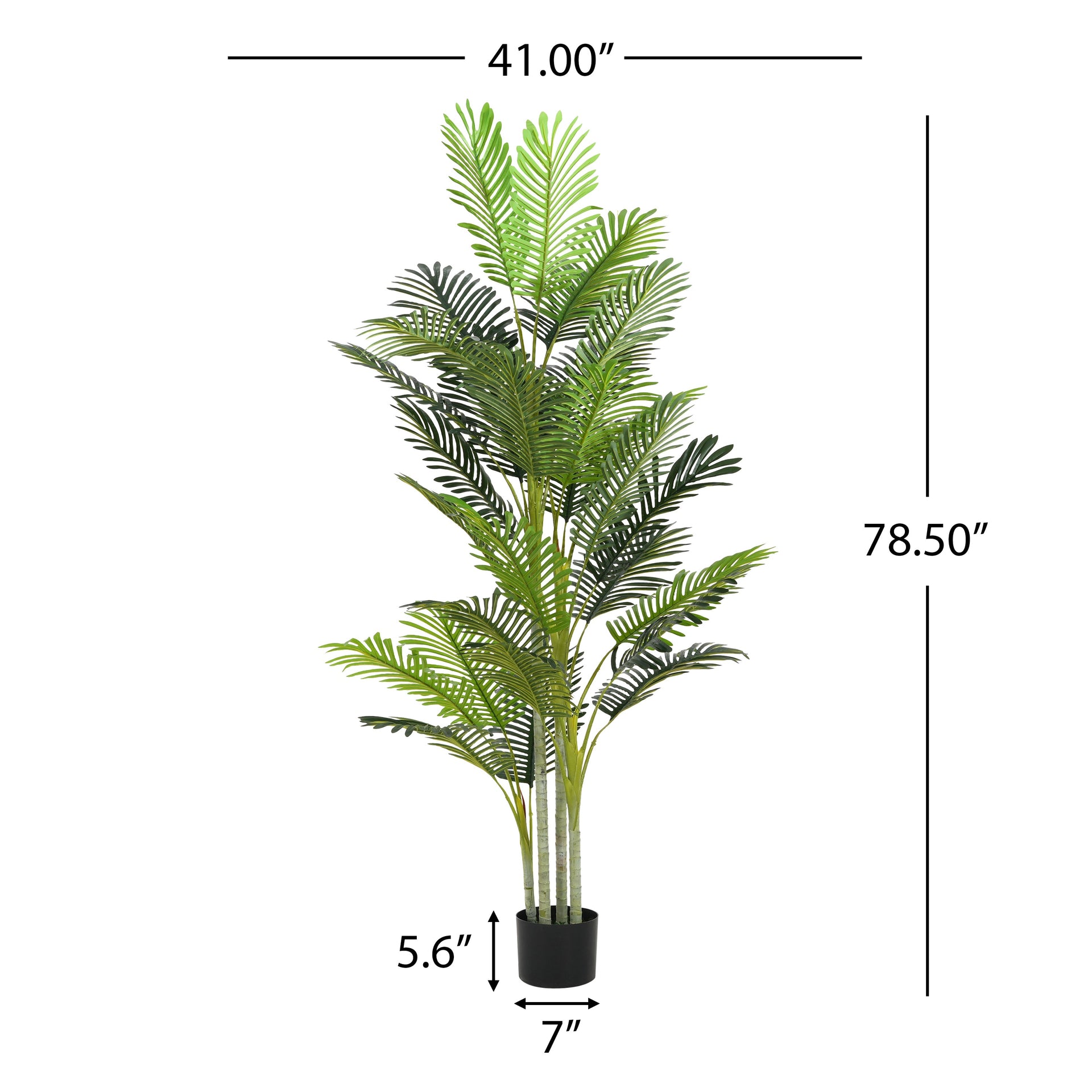 78.5' Artificial Palm Tree With Pot, Set of 2