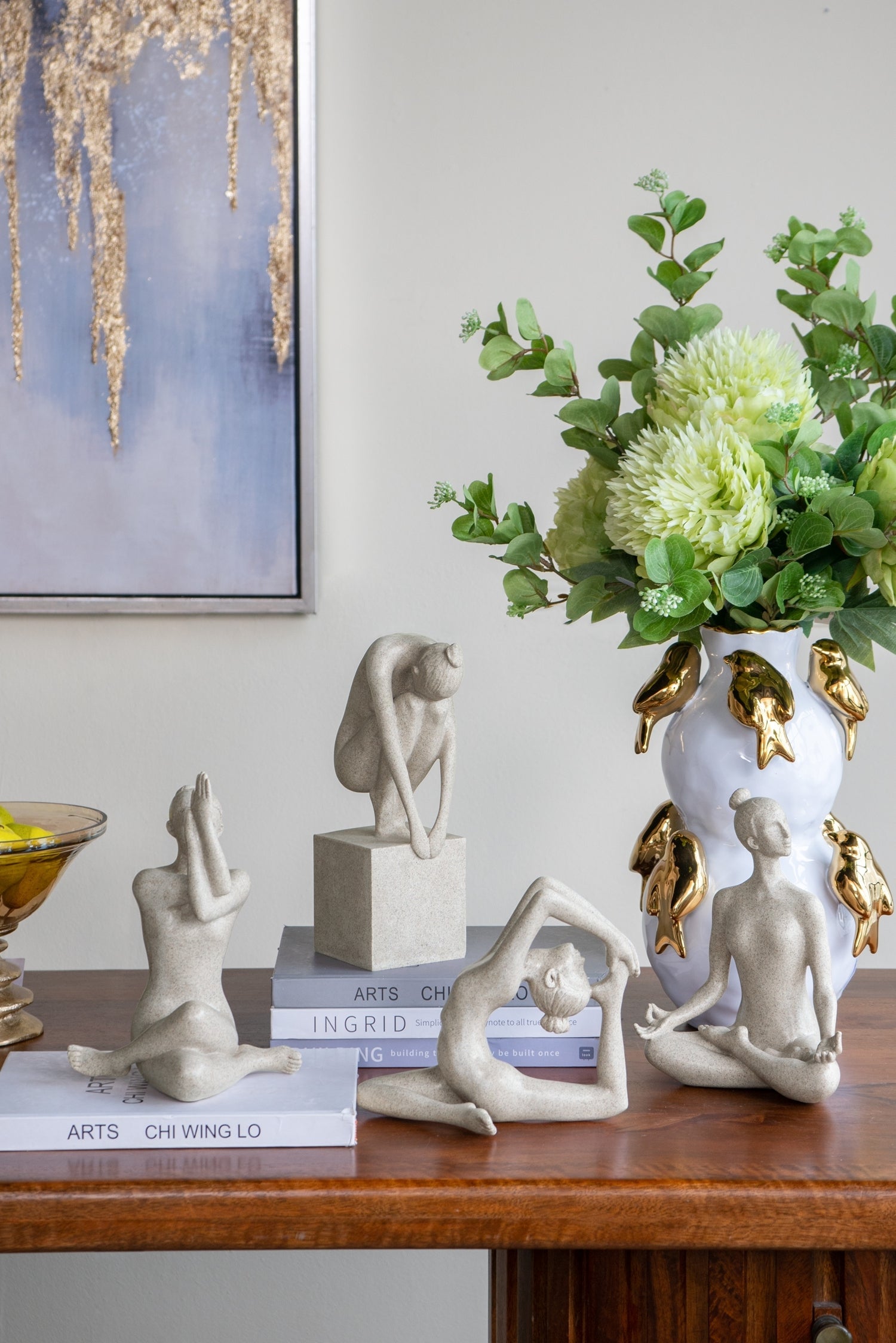 Yoga Figurine Sculptures for Home Decor — Meditative Statue Collection, Indoor Accents