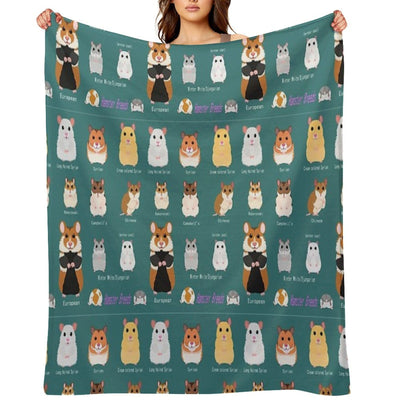Hamster Breeds Syrian Hamster Multi-functional Throw Blanket