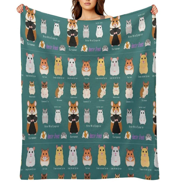 Hamster Breeds Syrian Hamster Multi-functional Throw Blanket