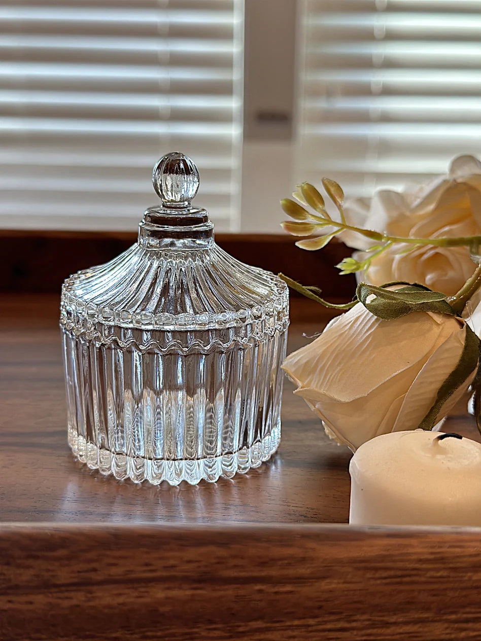 Ribbed Yurt Glass Jar with Lid