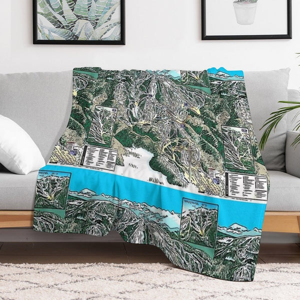 Steamboat Ski Map Durable Throw Blanket